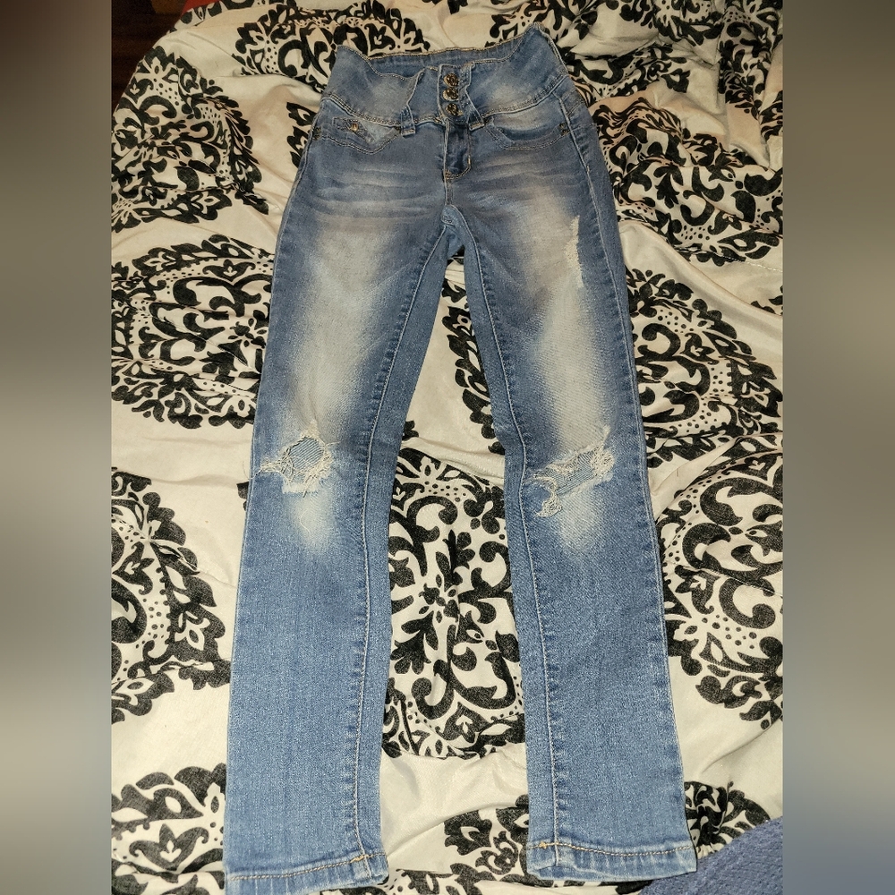 Jeans. YMI size 7. Ripped skinny jeans. Like new.